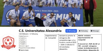 Fotbal feminin | Universitatea Alexandria se retrage din campionat
